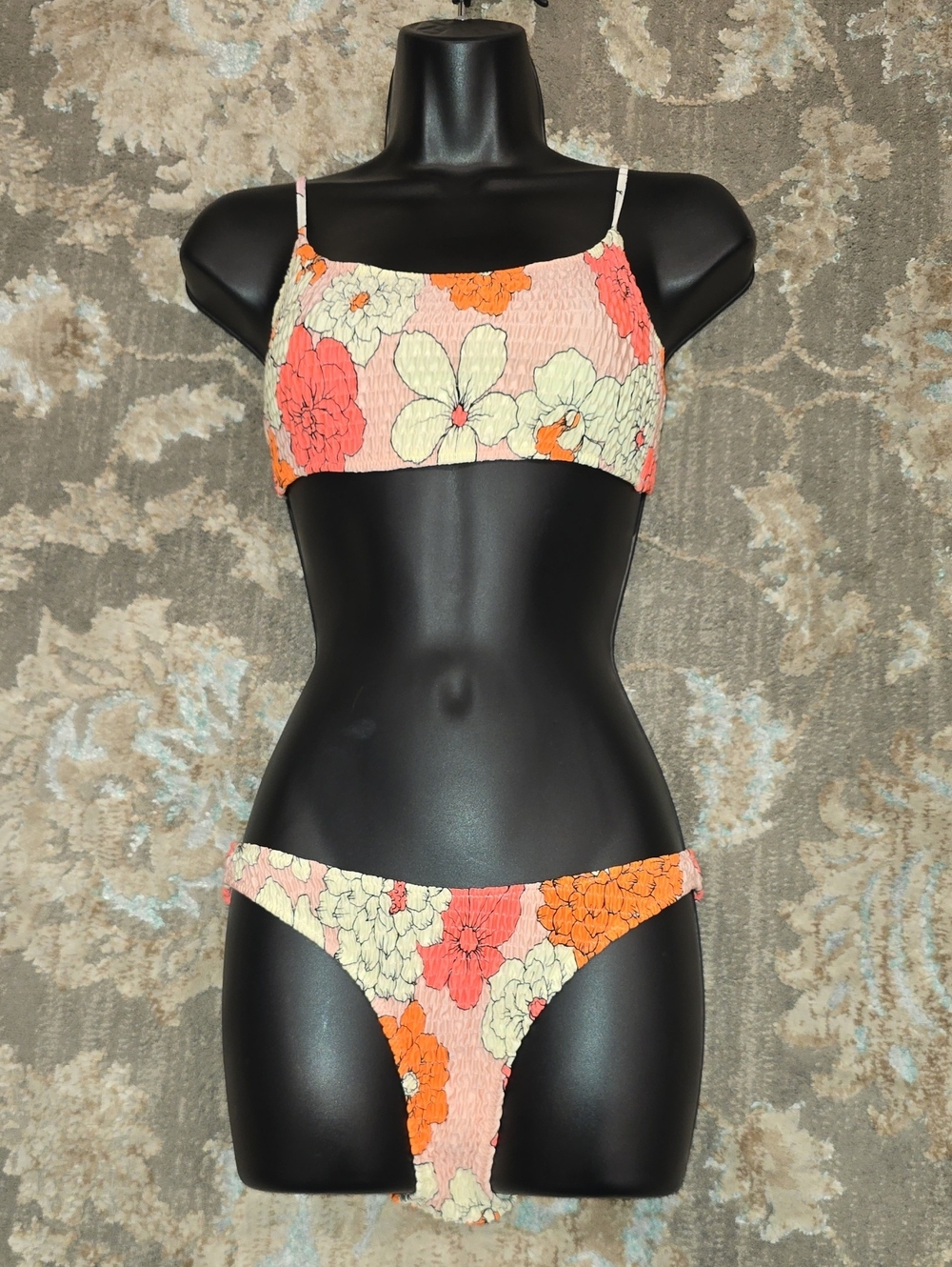 Triangl swimwear Pink & Orange Floral Print.